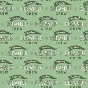 Cookout Cleanup Crew Dog Fabric - Green, Medium Scale