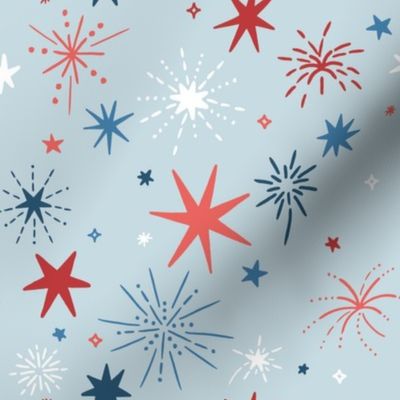 Fireworks Celebration - Red white and Blue, Medium Scale