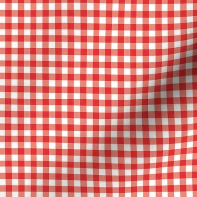 Summer Gingham - Red and white, Small Scale