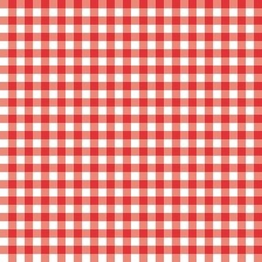 Summer Gingham - Red and white, Small Scale