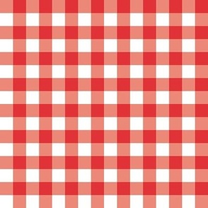 Summer Gingham - Red and White, Medium Scale