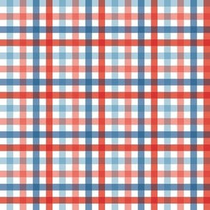 Summer Gingham - Red White and Blue, Small Scale