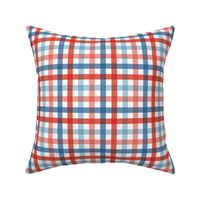Summer Gingham - Red White and Blue, Medium Scale