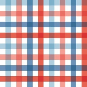 Summer Gingham - Red White and Blue, Medium Scale