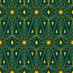 Celestial Geometry Teal and Yellow