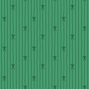 Lines and Bows in Dark Green - small
