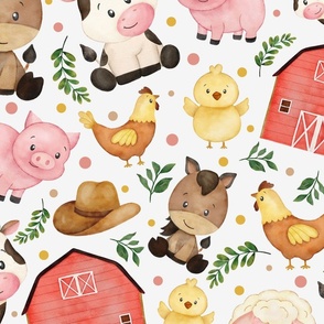 Barnyard - Cute Farm Animals - Watercolor Baby Animals