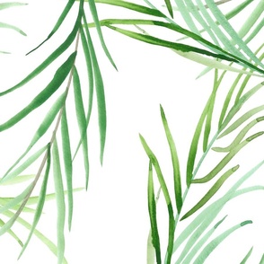 Watercolor tropical leaves small repeat