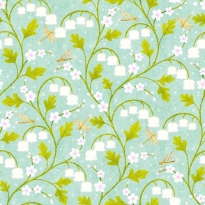 May Birthflower Lily of the Valley _ Hawthorne Mint Green Small Scale