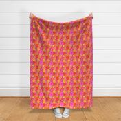 Funky Daisy Floral in Orange + Pink