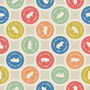 I Like Pig Butts, Summer cookout fabric - Multicolor, Medium Scale