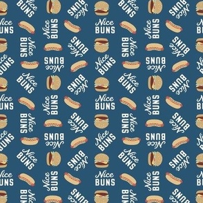 Nice Buns Novelty Fabric - Navy Blue, Small Scale