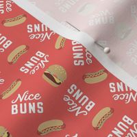 Nice Buns Novelty Fabric - Red, Small Scale