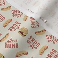 Nice Buns Novelty Fabric - Ecru, Small Scale