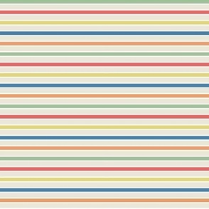 Summer Multi Stripe - Ecru, Small Scale