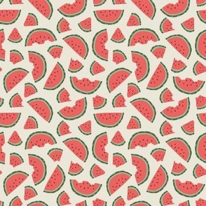 Watermelon - Ecru, Small Scale