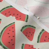 Watermelon - Ecru, Medium Scale