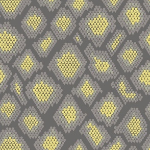 Snakeskin Print in Gray and Yellow