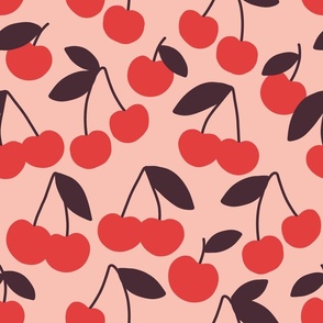 Large - Minimalist Cherry Pattern (red/pink/brown)