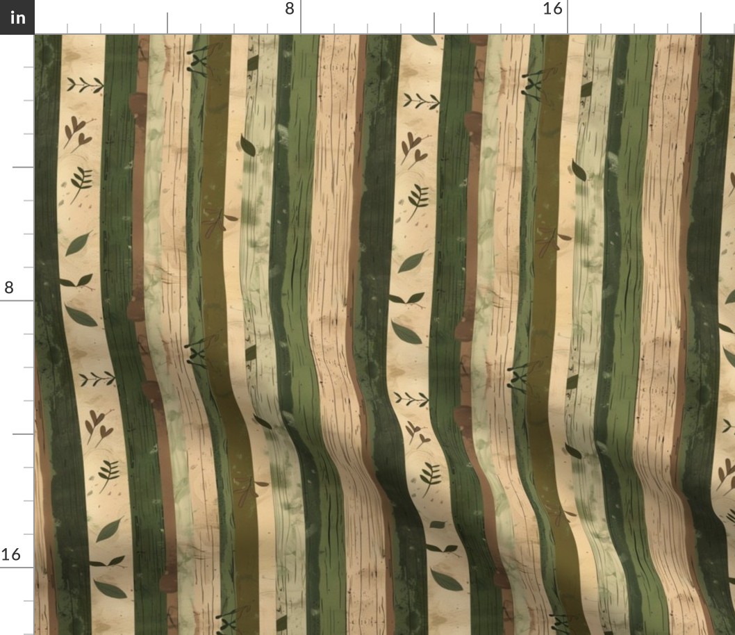 Whispering Woods - Earthy Vertical Stripe Pattern