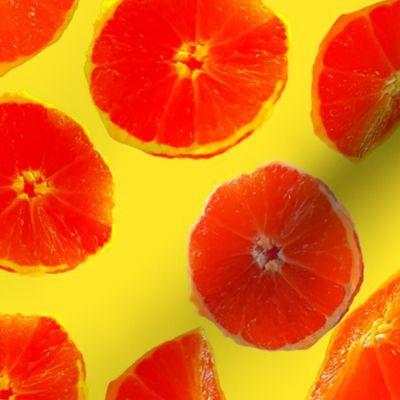 Beautiful Bright Oranges /  Oranges Photography / Fruit Photography Yellow Background