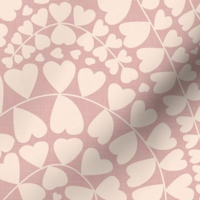 Heart Fern Garland in Antique Light Pink and Cream Shades - Wedding Decor / Large / Eva Matise