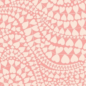 Heart Fern Garland in Baby Pink and Cream Shades - Wedding Decor / Large / Eva Matise
