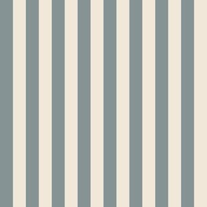 (Medium) Awning Beach Stripes  - Vintage Dark Dusty Silver Blue Grey