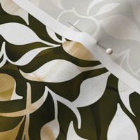 Verdant Olive Leaves Watercolor Pattern