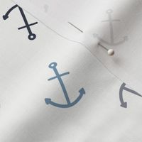 (S) Blue mixed coastal anchors, tossed