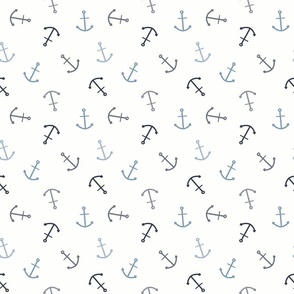 (S) Blue mixed coastal anchors, tossed