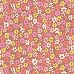 Ditsy Flowers - Blushing Brown