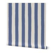 (XL) Earthy Textured Stripes {Blue Nova and Pearly White Cream} Minimalist Boho Farmhouse, Jumbo Large Scale