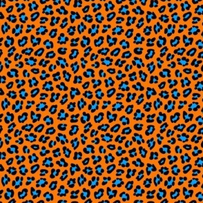 Neon Leopard - Micro - Hot Hazard Orange & Bright Luminescent Blue - Florescent Fun