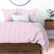Pink White Floral Gingham Plaid Weave Texture 