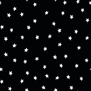 (L) Minimal White Stars on Black