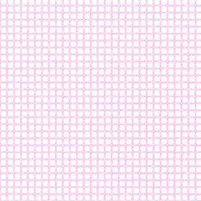 Lattice weave grosgrain ribbon with pearl accents - pink on white (mini)