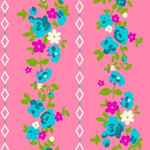 Adele Floral in Light Pink and Sky Blue  (large)