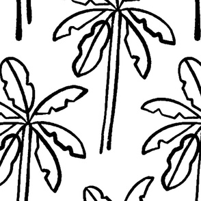 Tropical Palm Trees | Medium Scale | Pure White, Rich Black