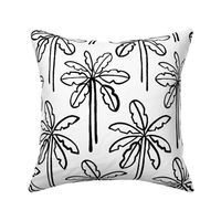 Tropical Palm Trees | Small Scale | Pure White, Rich Black