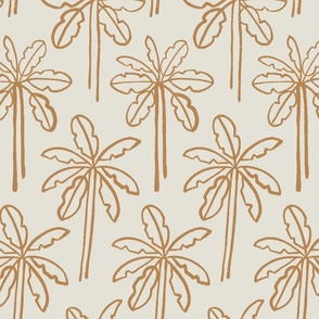 Tropical Palm Trees | Small Scale | Beige, Burnt Orange