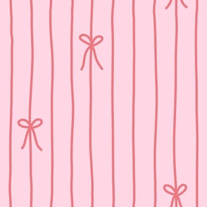 Lines and Bows in Light Pink - large
