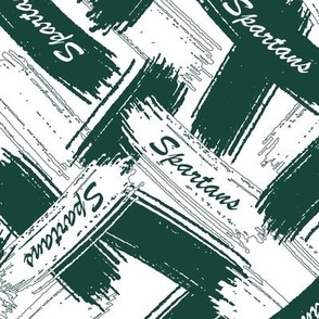 Green and White Team Color Brush Strokes with team names