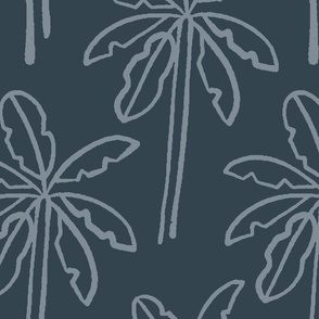 Tropical Palm Trees | Medium Scale | Dark Blue, Powder Blue