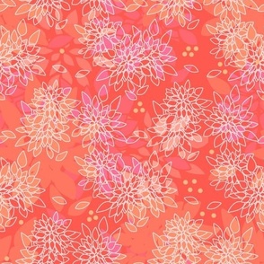 yellow orange abstract floral pattern retro