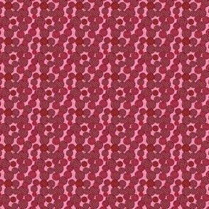 1:12 scale mini red geometric diamonds and dots for dollhouse miniatures and quilting. 