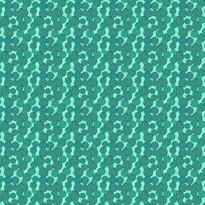 1:12 scale mini teal geometric diamonds and dots for dollhouse miniatures and quilting. 