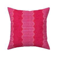 Wavy stripe on red with pink and orange 7”