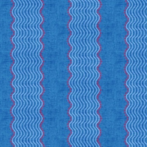 Wavy lines in blue and red 7”