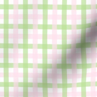 Coquette Preppy Gingham with Country Cottage Vibe in Pink and Green